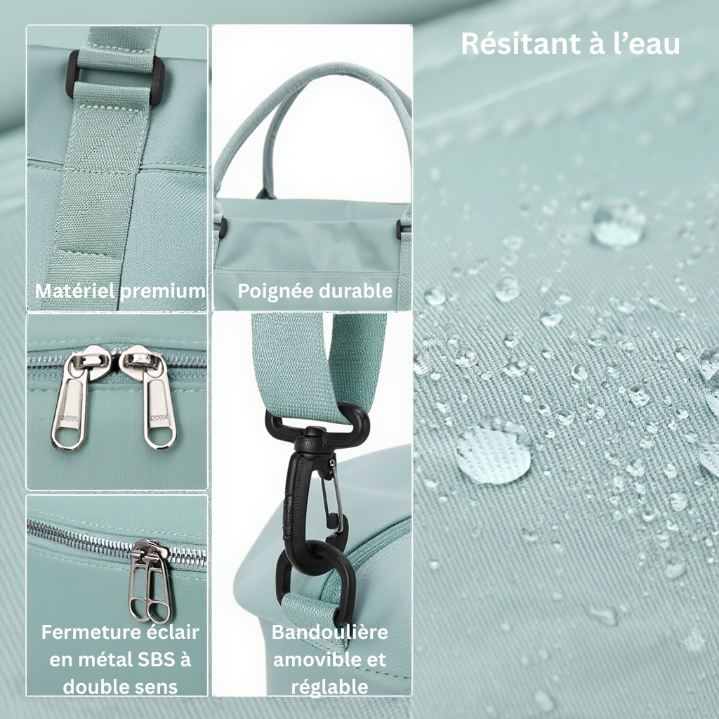 Sac Week-end Cabine en nylon 30L - Bagage à Main Léger avec Sangle Trolley - Déperlant