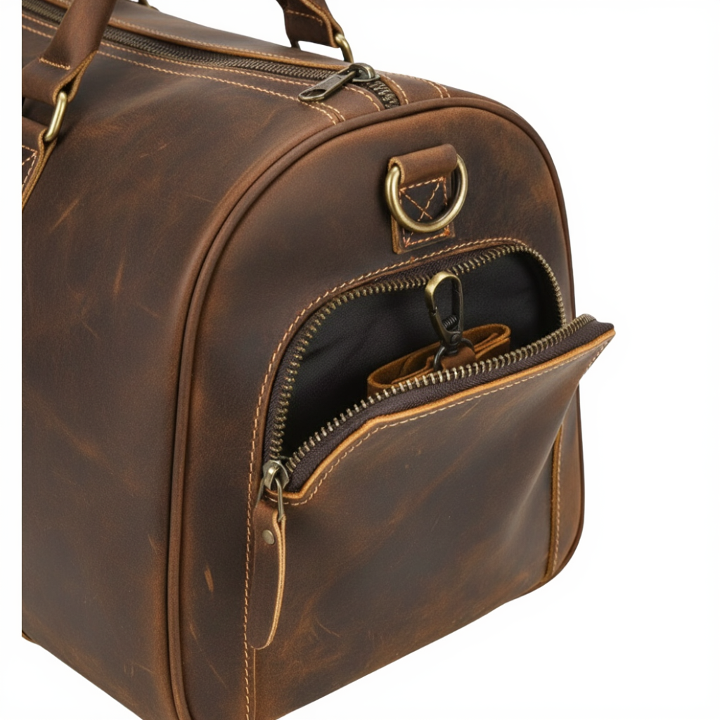 Sac de Voyage Cabine Compact 42cm - Cuir Véritable - Format Underseat 19L
