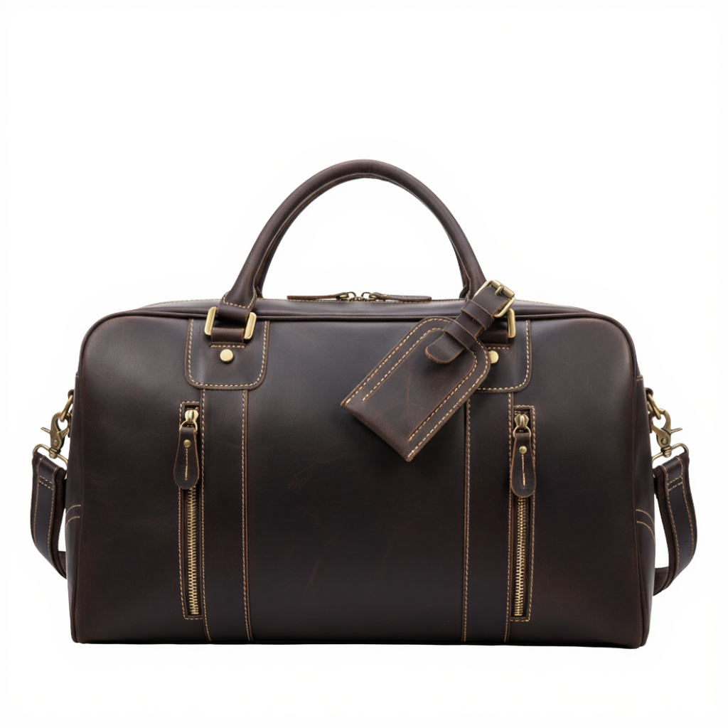 Sac de Voyage Cuir avec Compartiment Ordinateur - Bagage Cabine 29L - Business