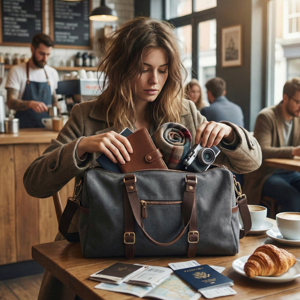 Sac Duffle Bag Vintage en Toile Canvas - 41L - Grand Format Week-end