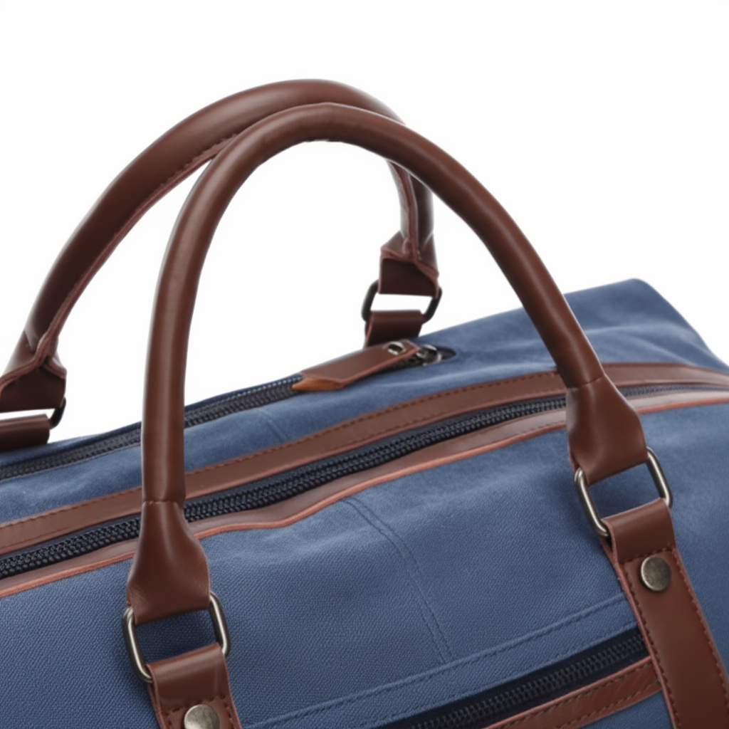 Sac de Voyage Vintage en Toile Canvas 43L - Grand Sac Week-end Rétro - Porté Main