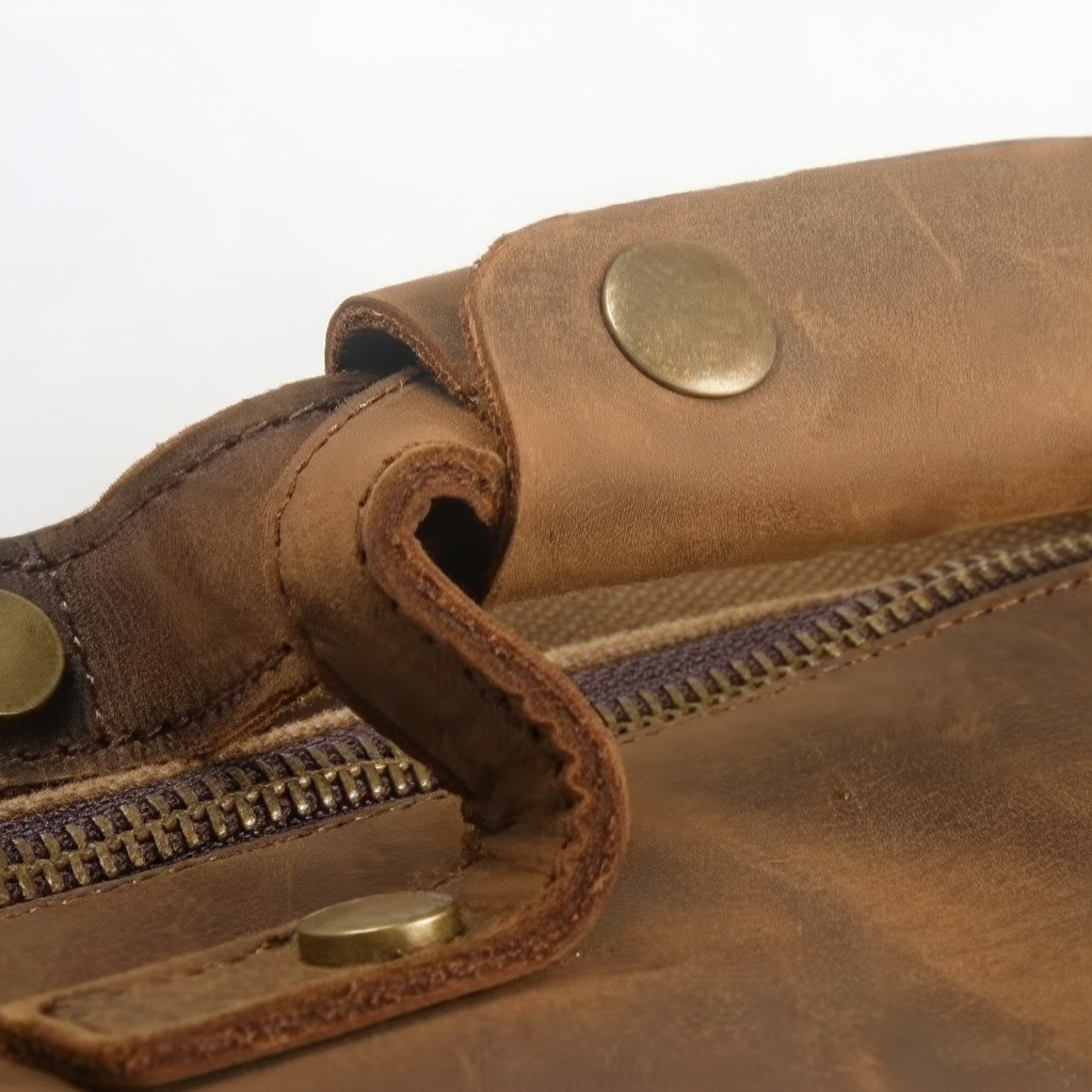 Sac de Voyage Vintage en Toile et Cuir Véritable - Sac Week-end (13L / 18L) - Sac Duffle Bag Rétro Canvas & Cuir