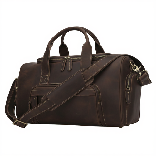Sac de Voyage Cabine Compact 42cm - Cuir Véritable - Format Underseat 19L