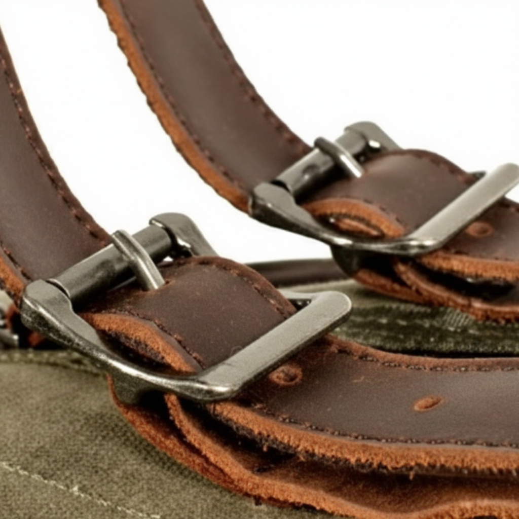 Sac de Voyage Cylindrique en Toile et Cuir Vachette - Duffle Bag Vintage 31L