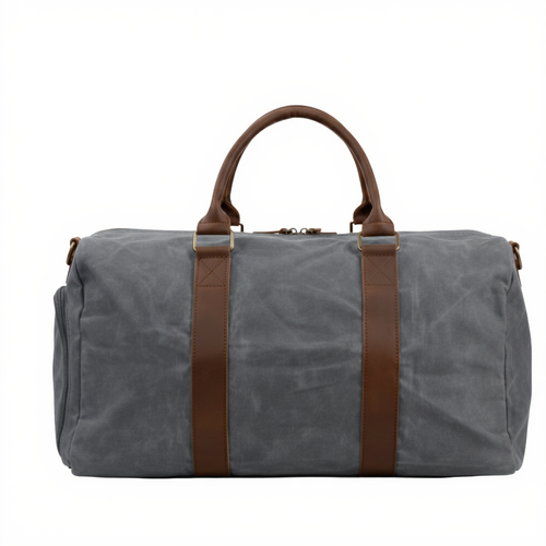 Sac de Voyage Cabine 28L en Toile Cirée & Cuir - Petit Sac Week-end (50cm)