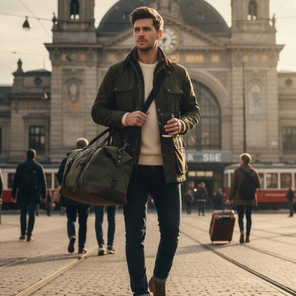 Sac de Voyage Style Militaire - Toile Canvas Épaisse & Cuir Véritable - 31L