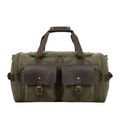 Sac de Voyage Rétro en Toile Épaisse et Cuir - 36L - Format 53cm (Cabine)