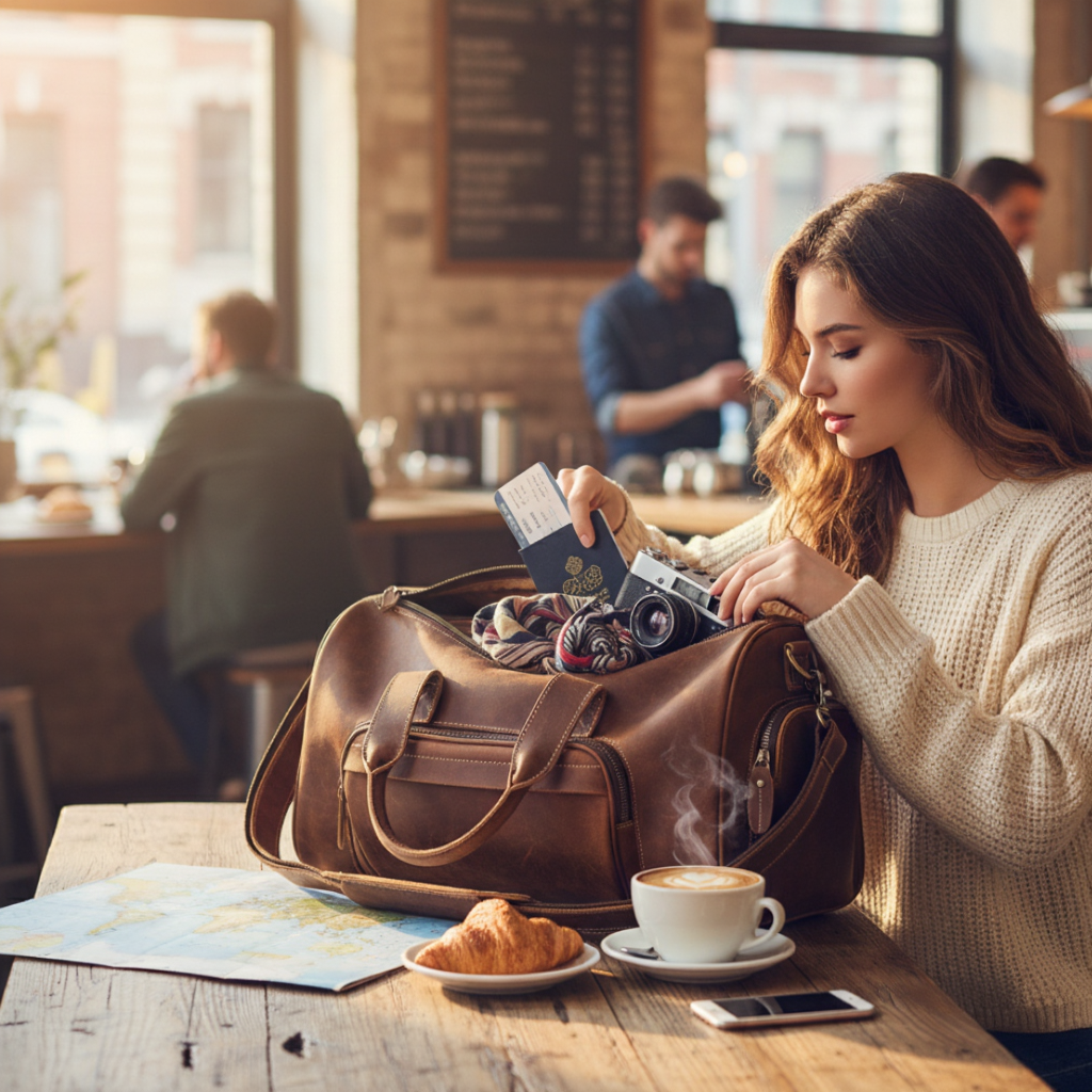 Sac de Voyage Cabine Compact 42cm - Cuir Véritable - Format Underseat 19L