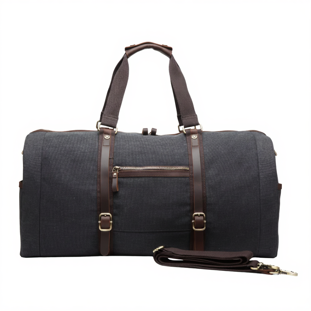 Sac Duffle Bag Vintage en Toile Canvas - 41L - Grand Format Week-end