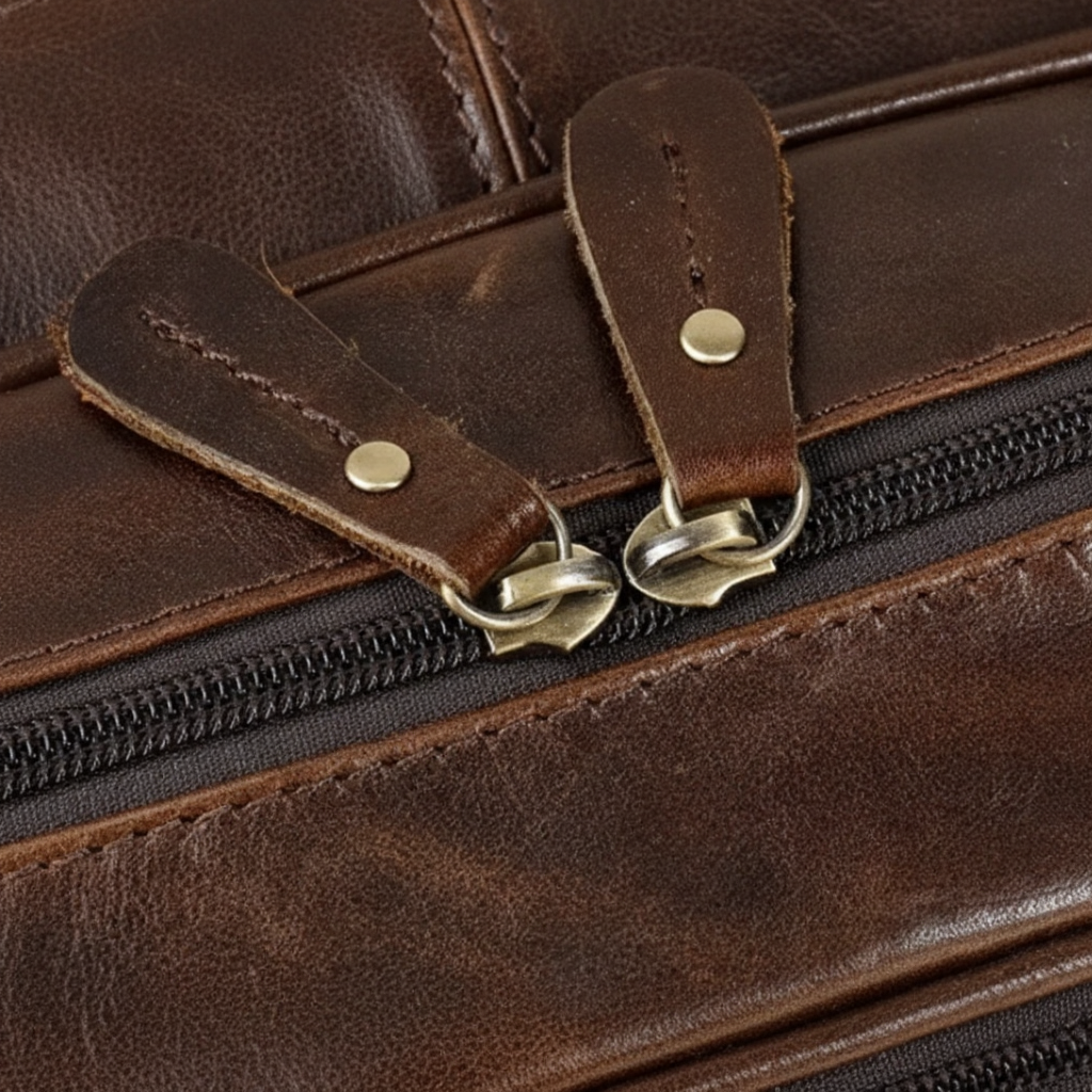 Sacoche Ordinateur 15 Pouces en Cuir Vachette - Porte-Documents Business 12L