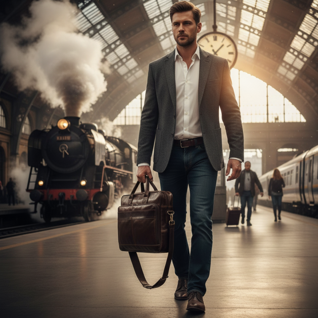 Sacoche Ordinateur 15 Pouces en Cuir Vachette - Porte-Documents Business 12L