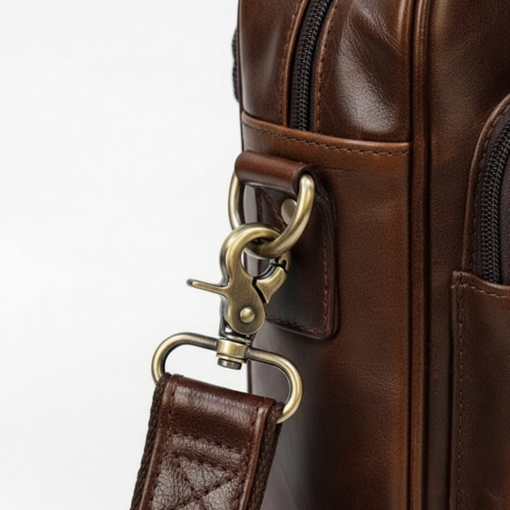 Sacoche Ordinateur 15 Pouces en Cuir Vachette - Porte-Documents Business 12L