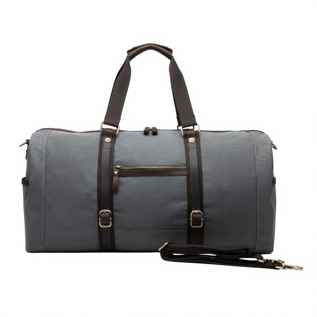 Sac Duffle Bag Vintage en Toile Canvas - 41L - Grand Format Week-end