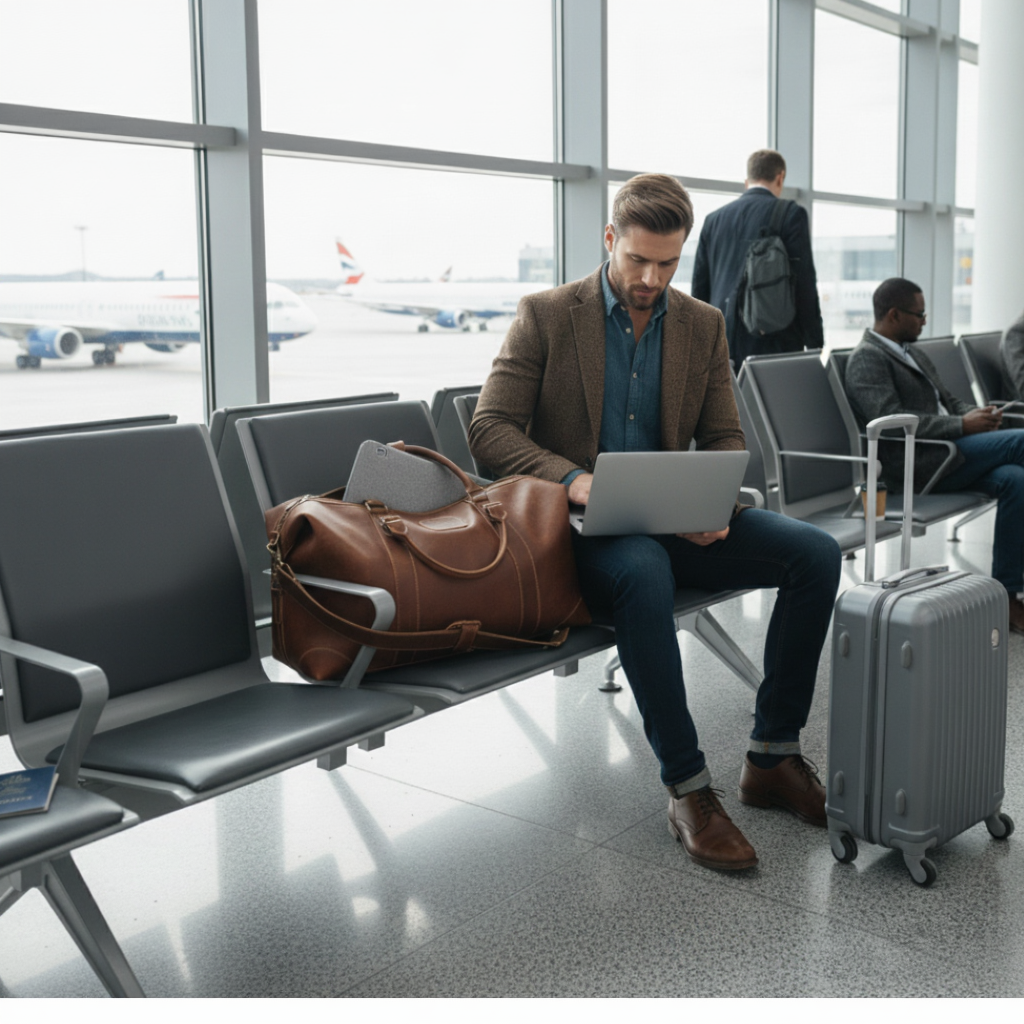 Grand Sac de Voyage en Cuir Épais et Robuste - 36L - Style Authentique