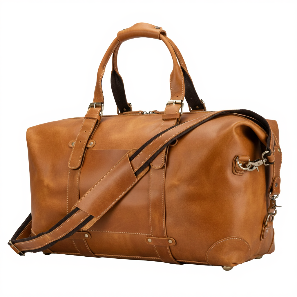 sac-de-voyage-cabine-femme-en-cuir-33l-cylindrique-marron-clair