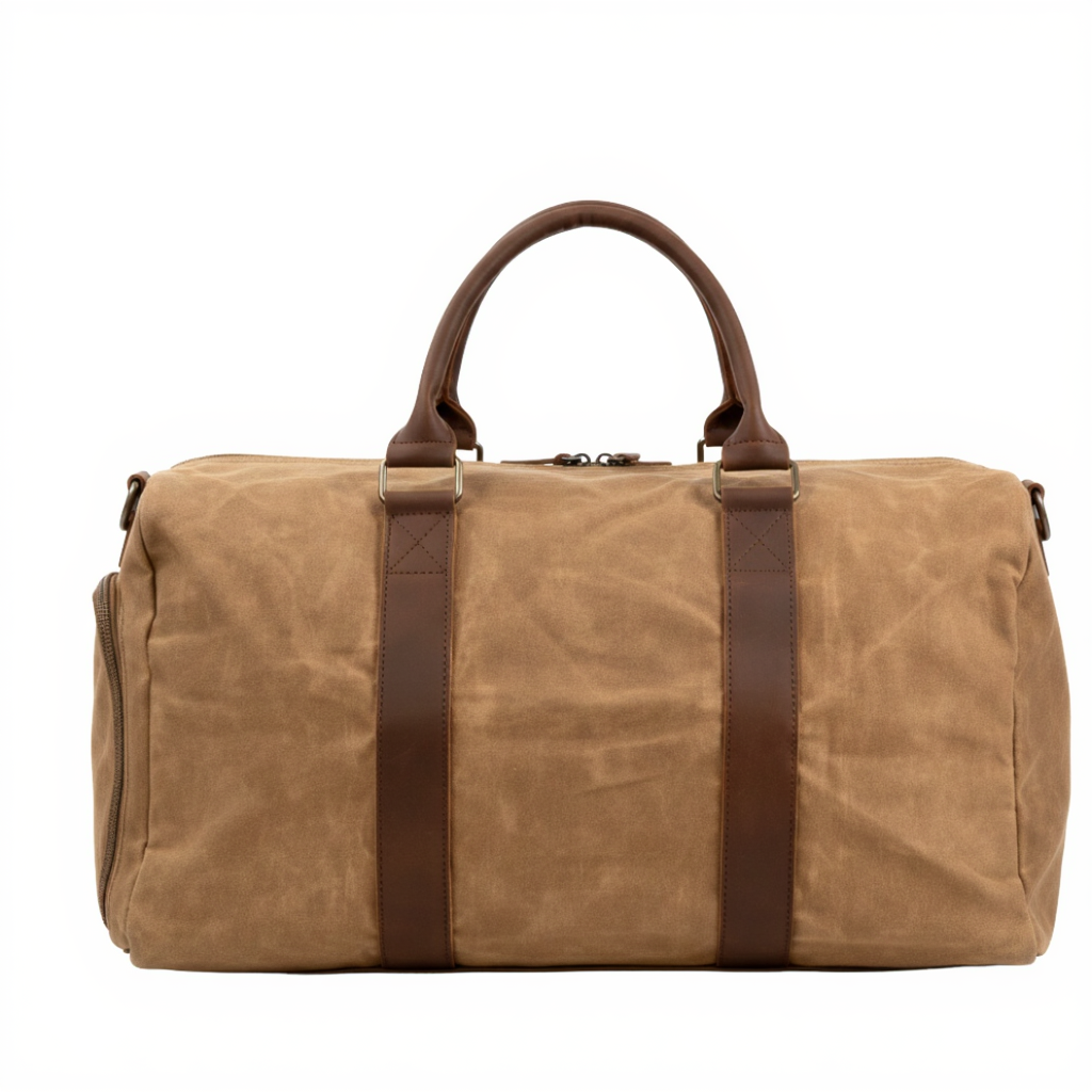 sac-de-voyage-cabine-homme-toile-ciree-et-cuir-28l-marron